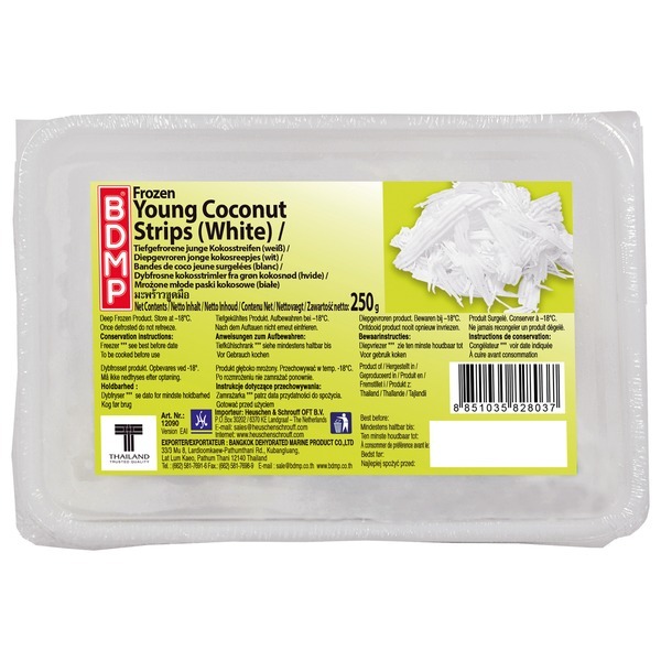 Frozen Young Coconut Strips/ BDMP Frozen Products Amsterdam Sari